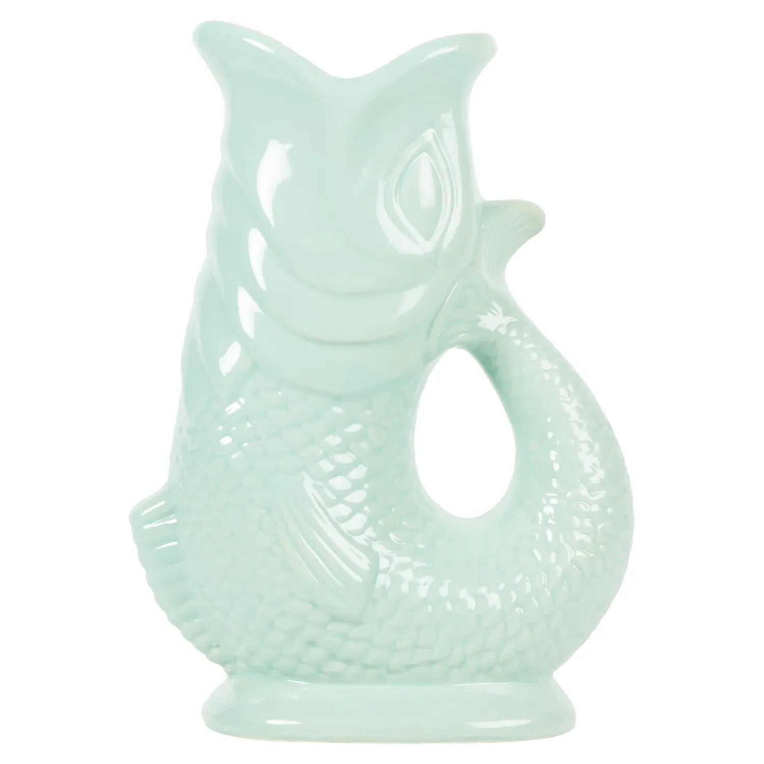 Ceramic Koi Fish Jug - Sage