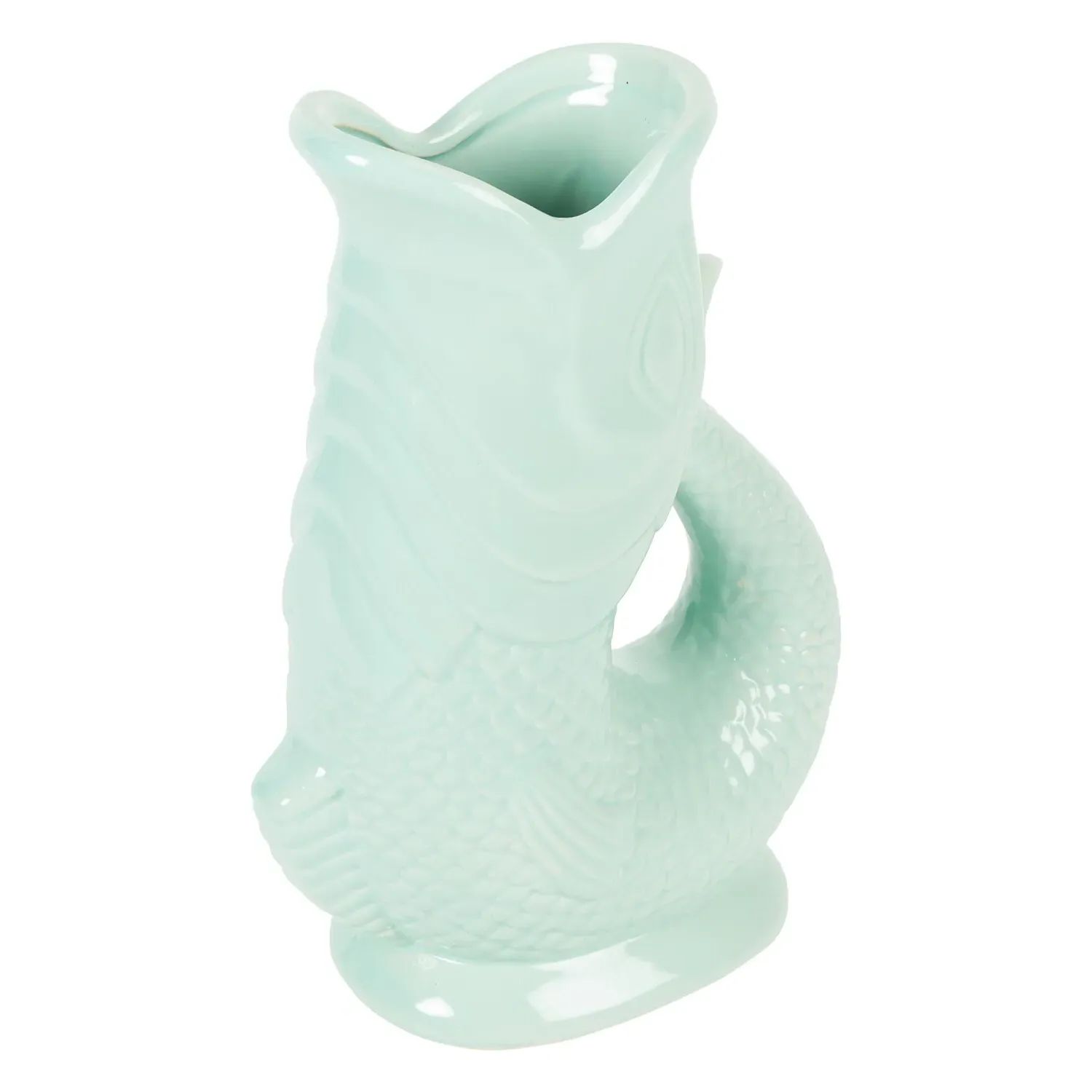 Ceramic Koi Fish Jug - Sage