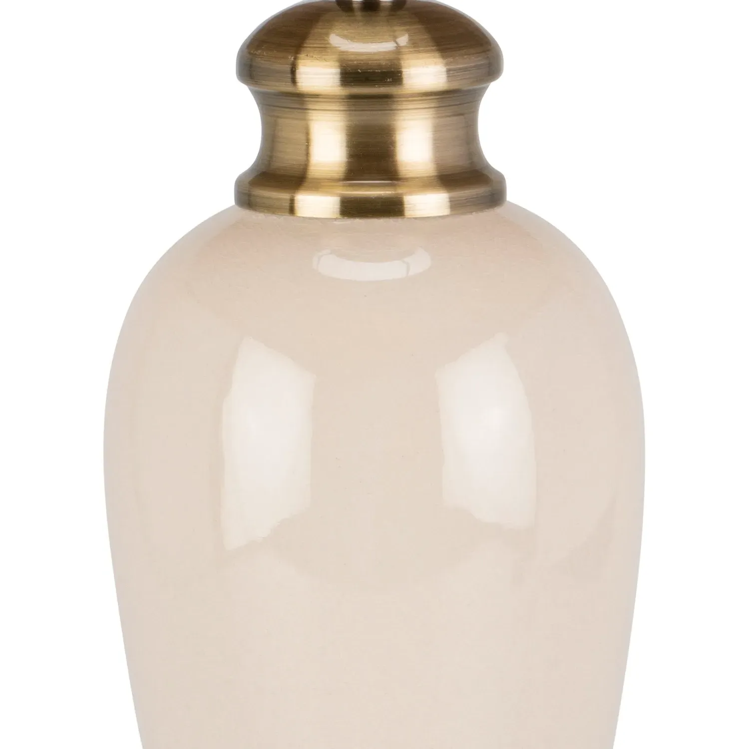 Ceramic Table Lamp with Pleated Shade - Ivory, Brass