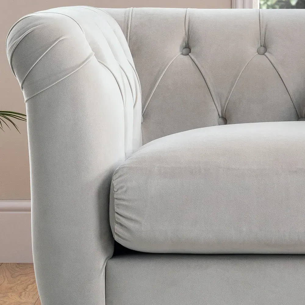 Chalk Velvet Armchair - Cream