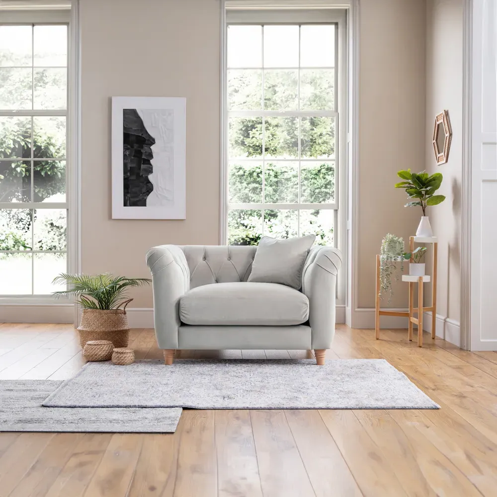 Chalk Velvet Armchair - Cream