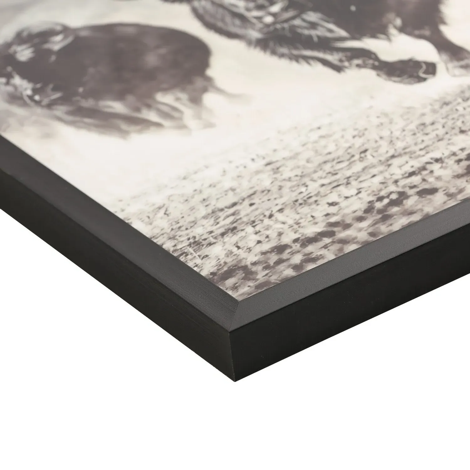 Charging Bisons Framed Gloss Art - Black