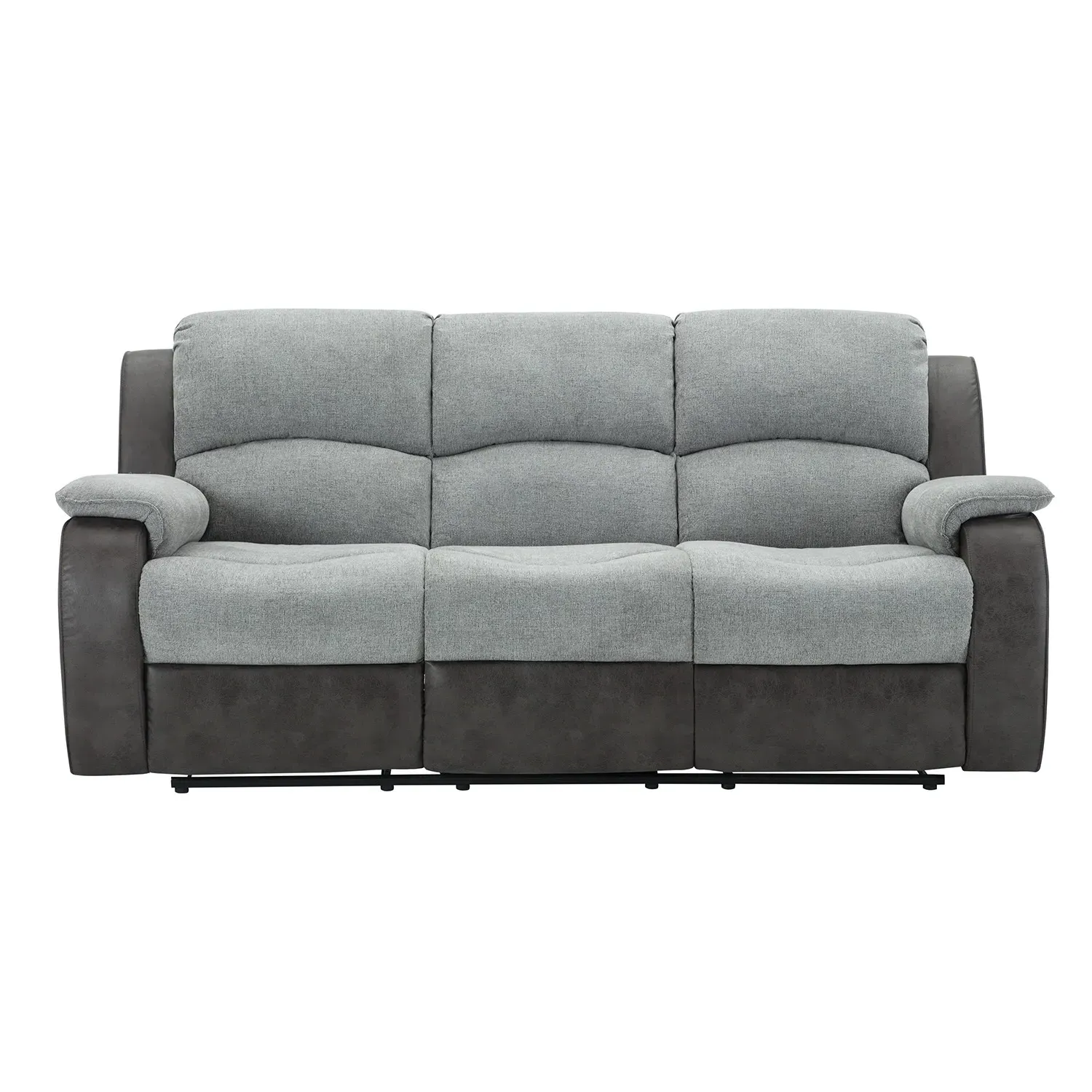 Charleston 3-Seater Recliner Sofa - Grey, Fabric