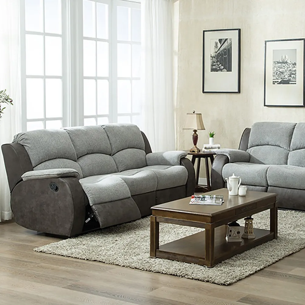 Charleston 3-Seater Recliner Sofa - Grey, Fabric