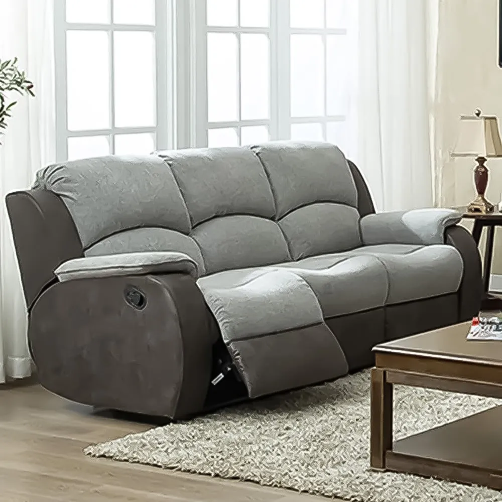 Charleston 3-Seater Recliner Sofa - Grey, Fabric