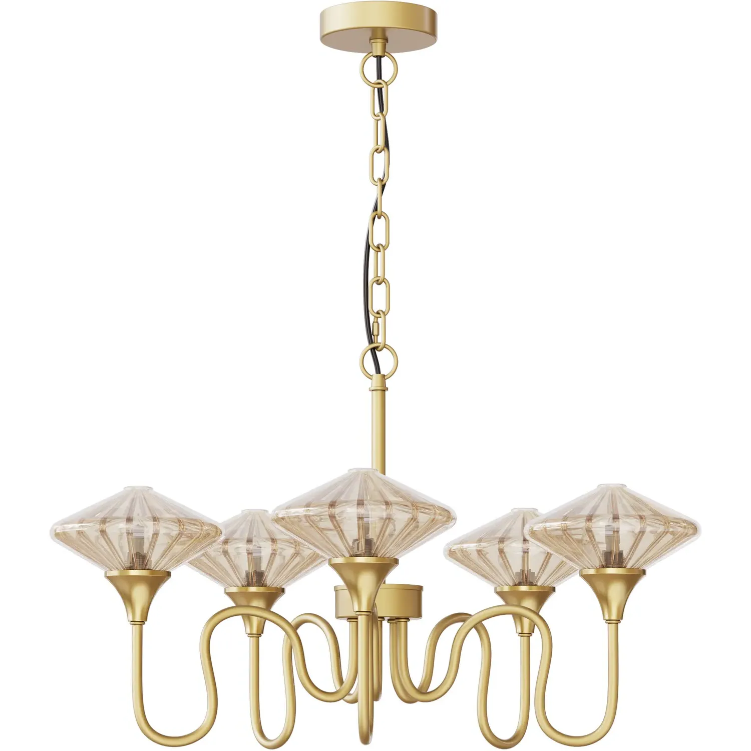 Charlotte 5 Arm Ceiling Light - Gold