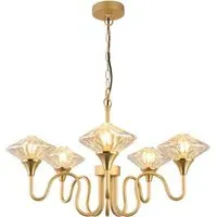Charlotte 5 Arm Ceiling Light - Gold