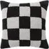 Checkerboard Square Cushion - Black and Grey