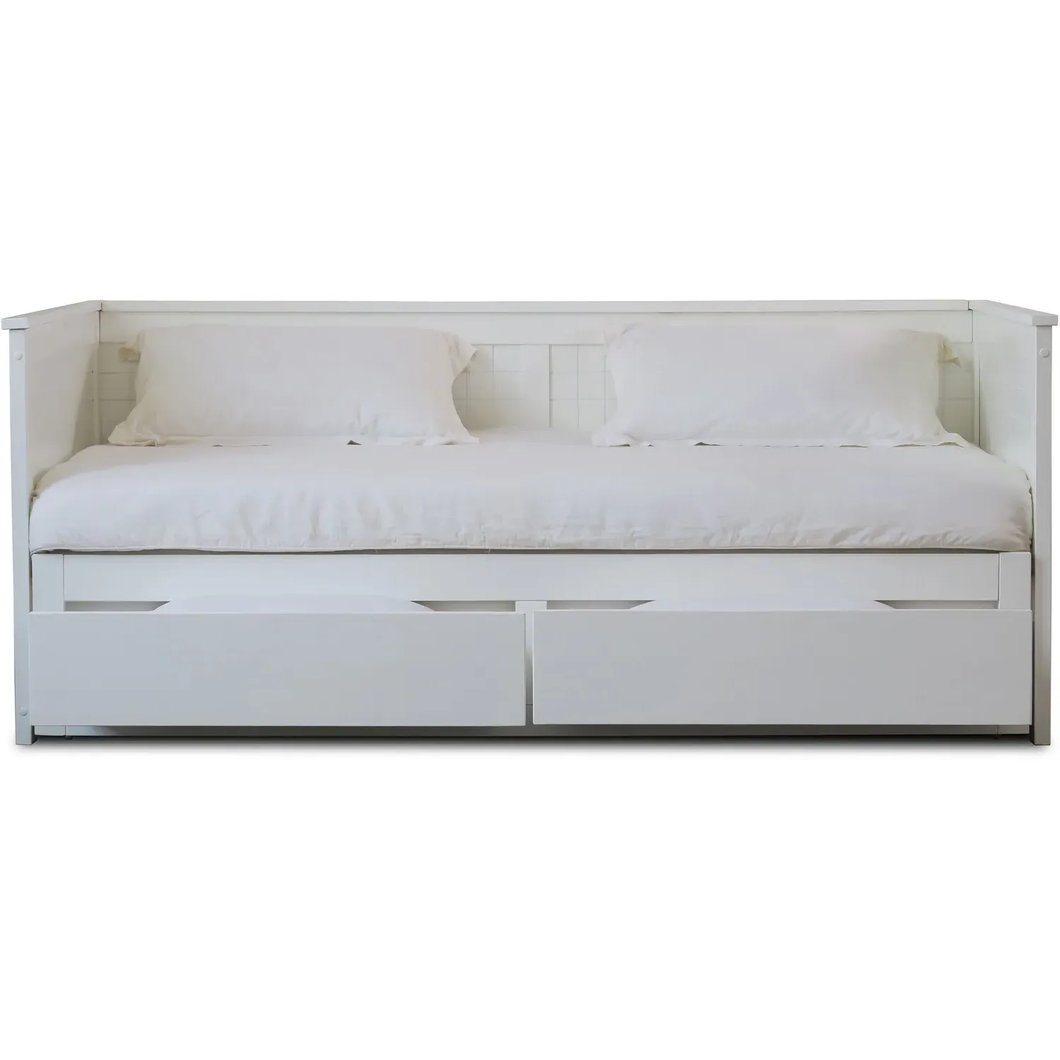 Chelsea 2 Drawer Day Bed with Trundle - White