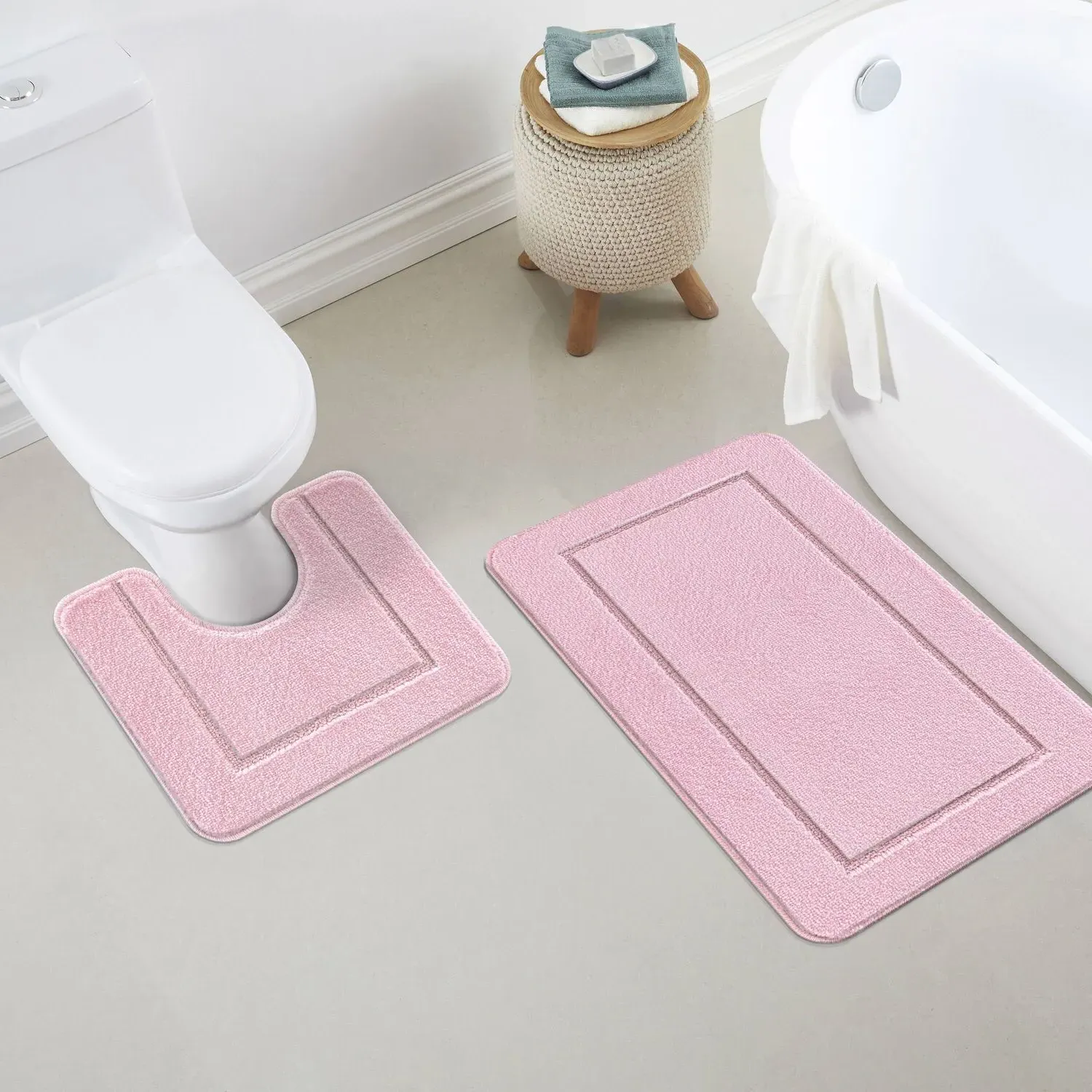 Chelsea 2 Piece Bath Mat Set - English Rose