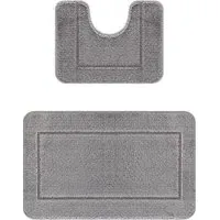 Chelsea 2 Piece Bath Mat Set - Grey