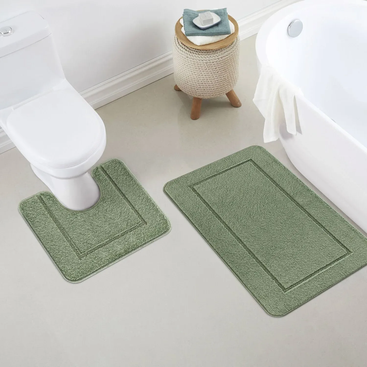 Chelsea 2 Piece Bath Mat Set - Sage