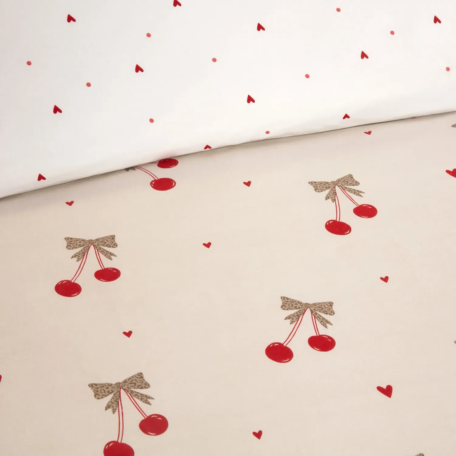 Cherries Double Bedding Set - Natural