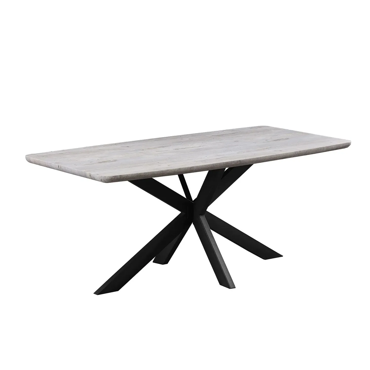 Chester 6 Seater Dining Table - Grey, Metal