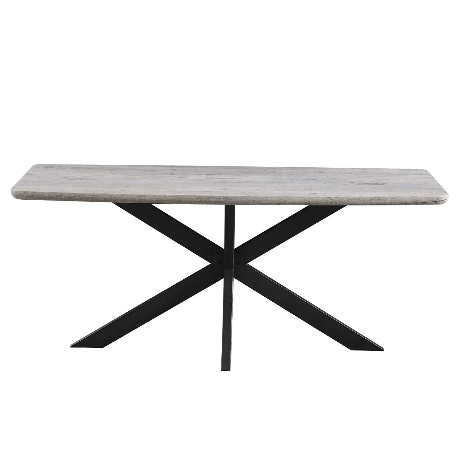 Chester 6 Seater Dining Table - Grey, Metal