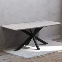 Chester 6 Seater Dining Table - Grey, Metal