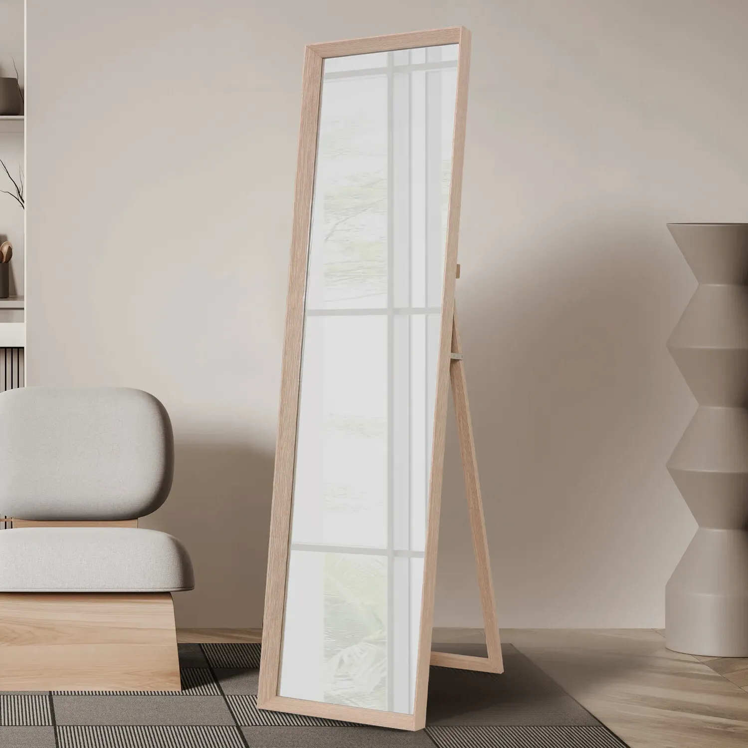 Chesterbrook Wood Effect Standing Mirror - Natural