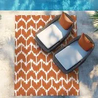 Chevron Breeze Outdoor Rug - Burnt Orange