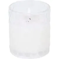Chevron Glass LED Candle - White