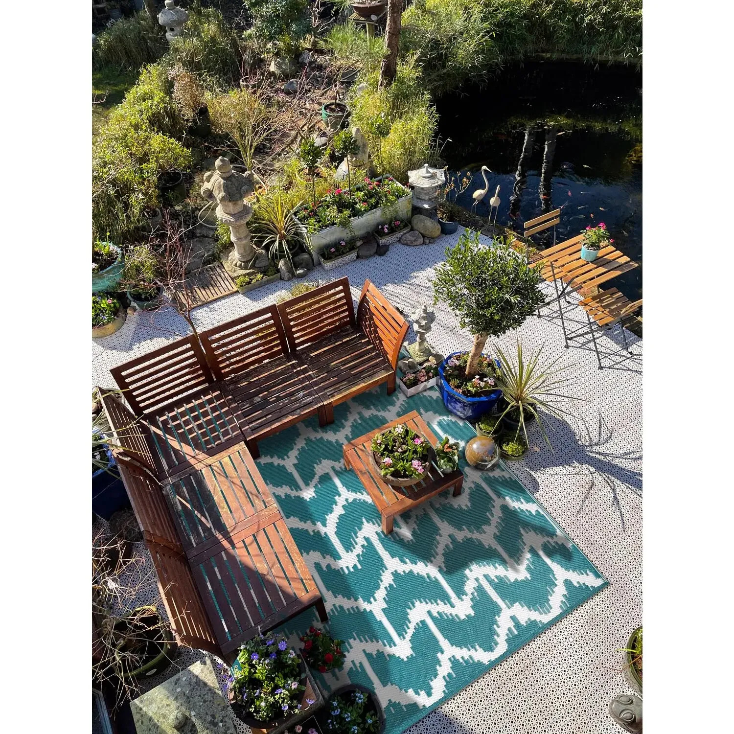 Chevron Outdoor Rug - Teal