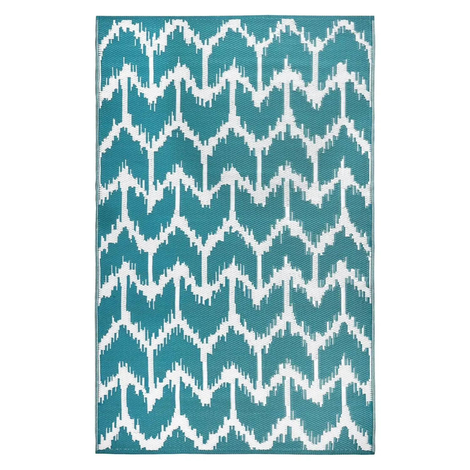 Chevron Outdoor Rug - Teal image