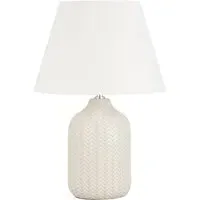 Chevron Table Lamp - Cream, Ceramic