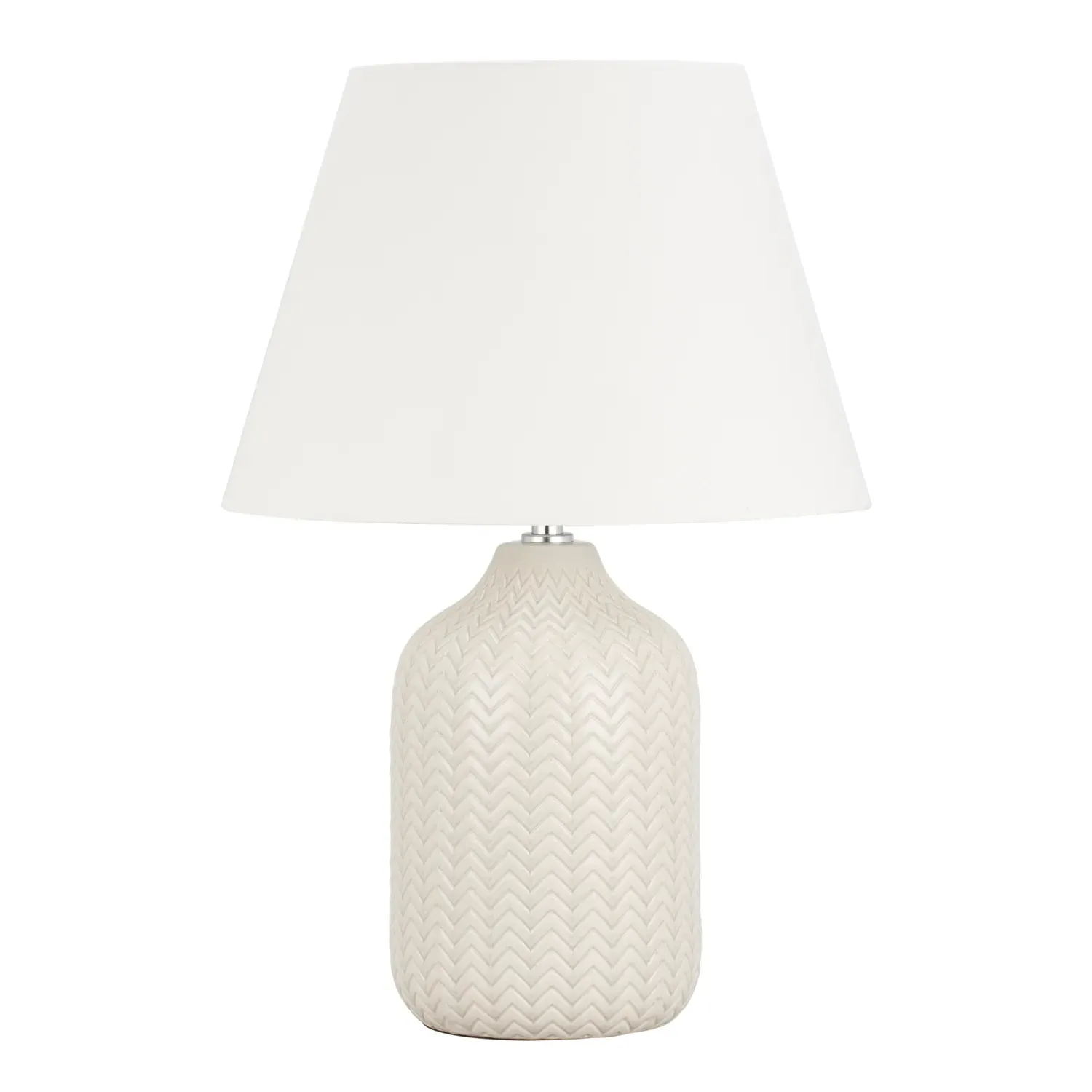 Chevron Table Lamp - Cream, Ceramic