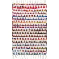 Chindi Geometric Tassel Trim Rug - Multicolour