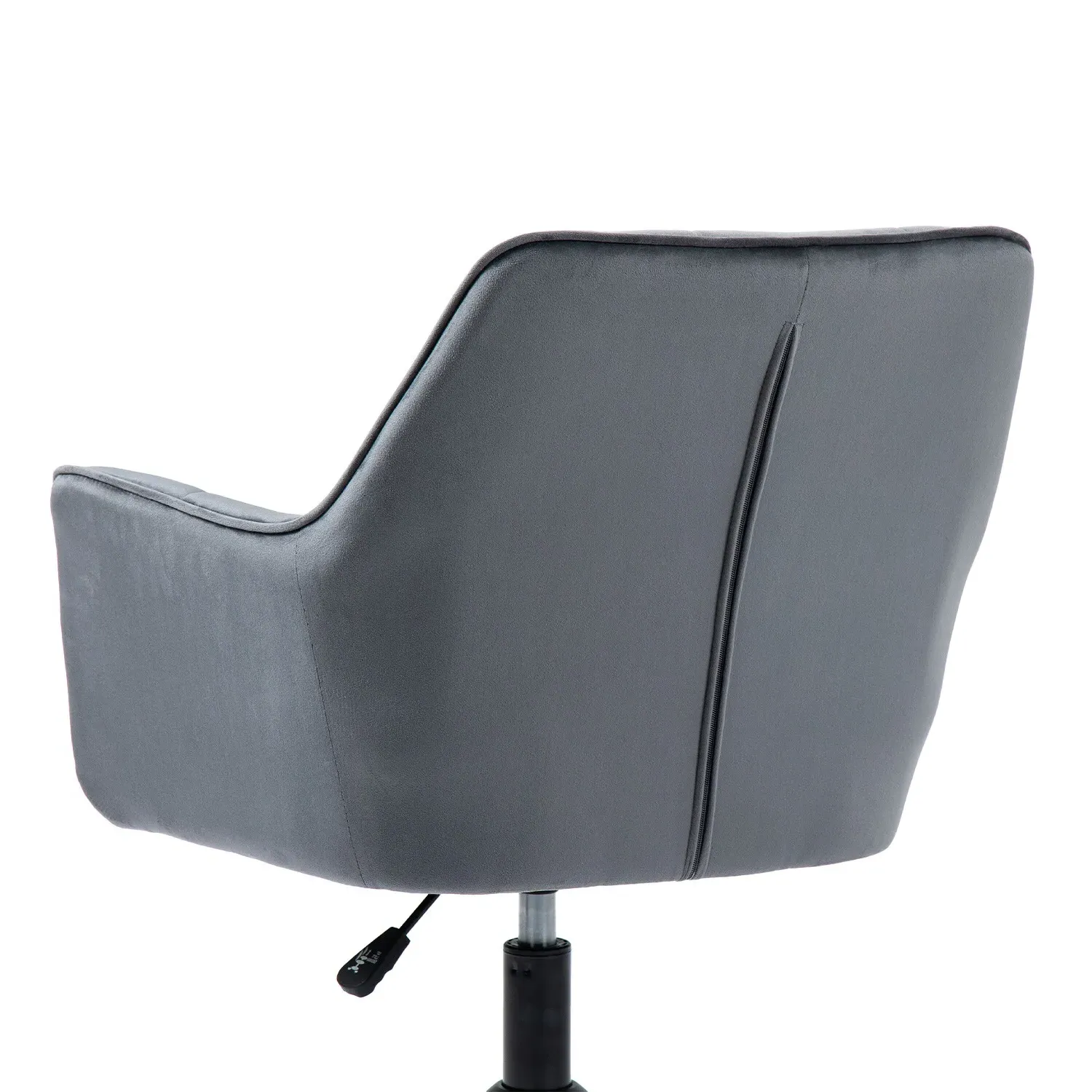 Chloe Office Chair with Winged Arms - Grey, Velvet