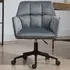 Chloe Office Chair with Winged Arms - Grey, Velvet