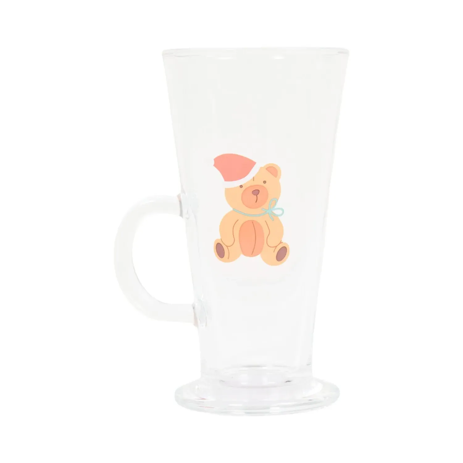 Christmas Bear Glass Latte Mug