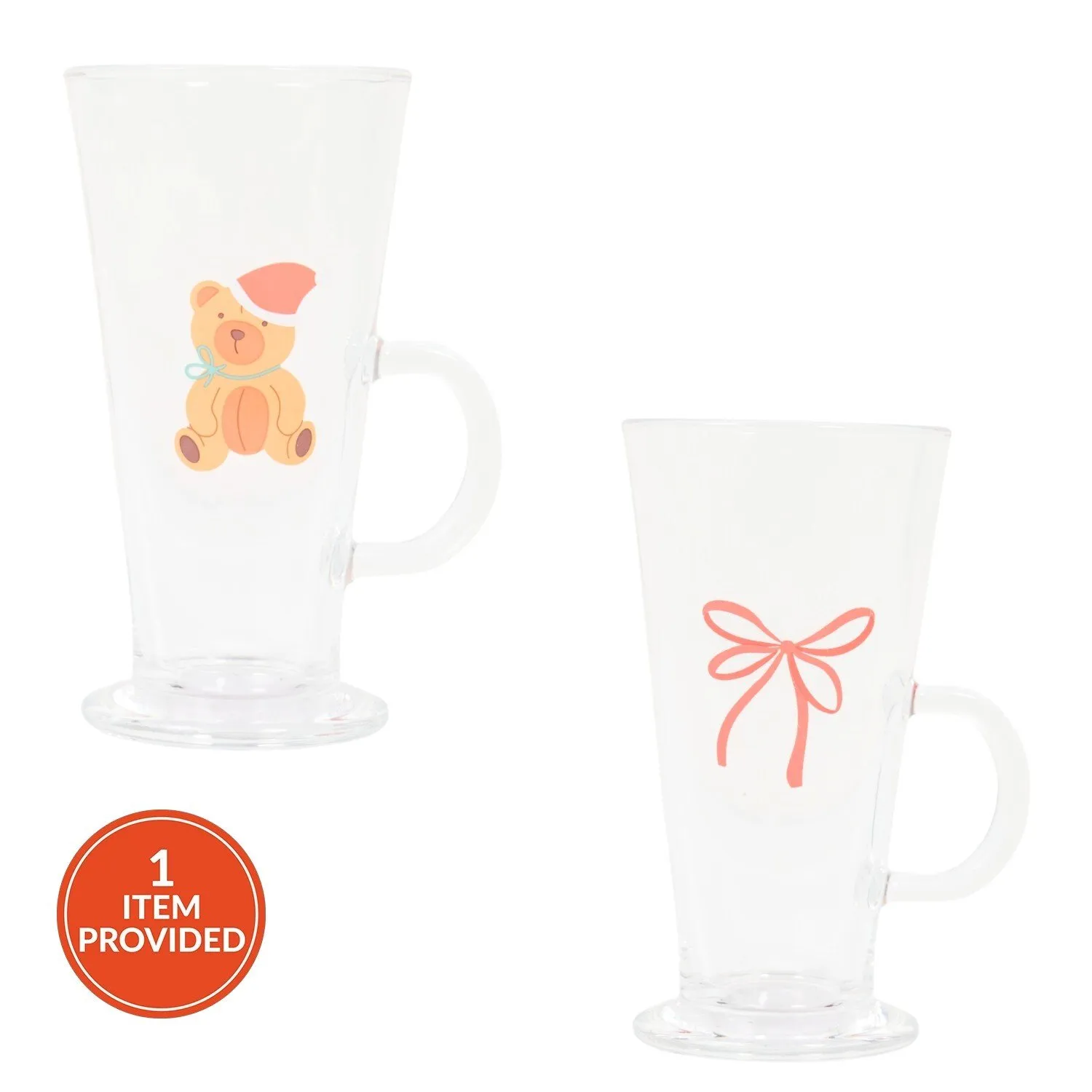 Christmas Bear Glass Latte Mug