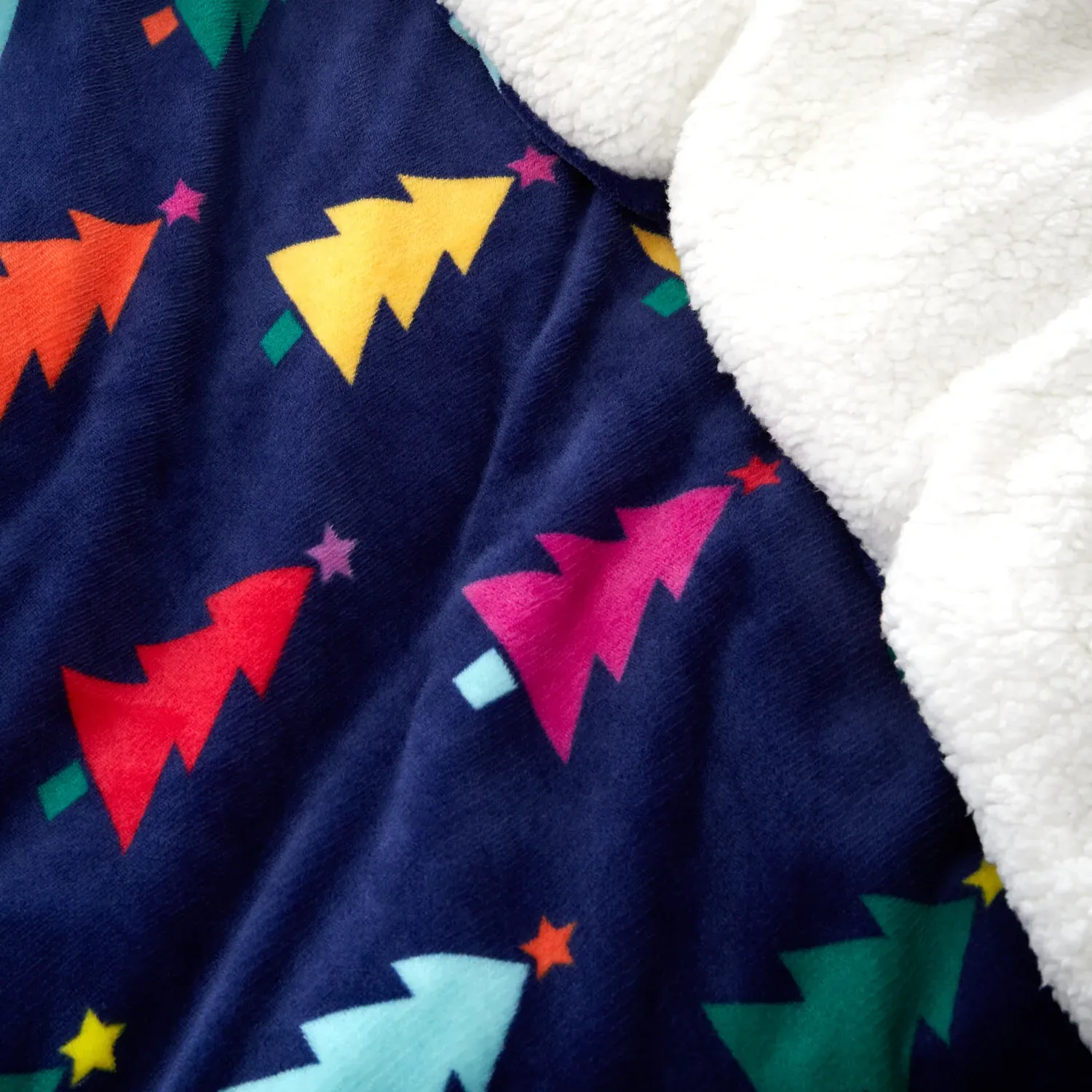Christmas Brights King Size Fleece Duvet - Navy