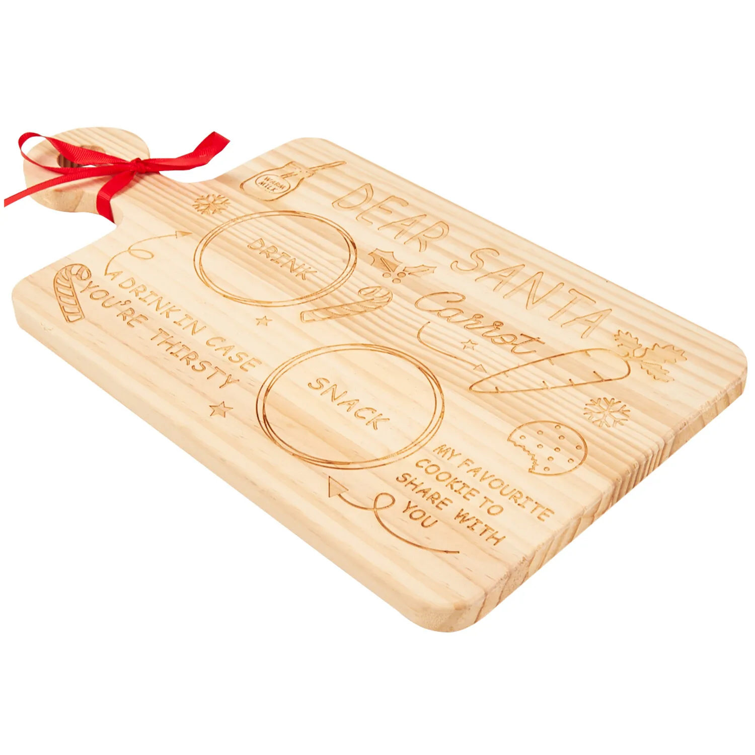 Christmas Eve Treats for Santa Tray - Wood
