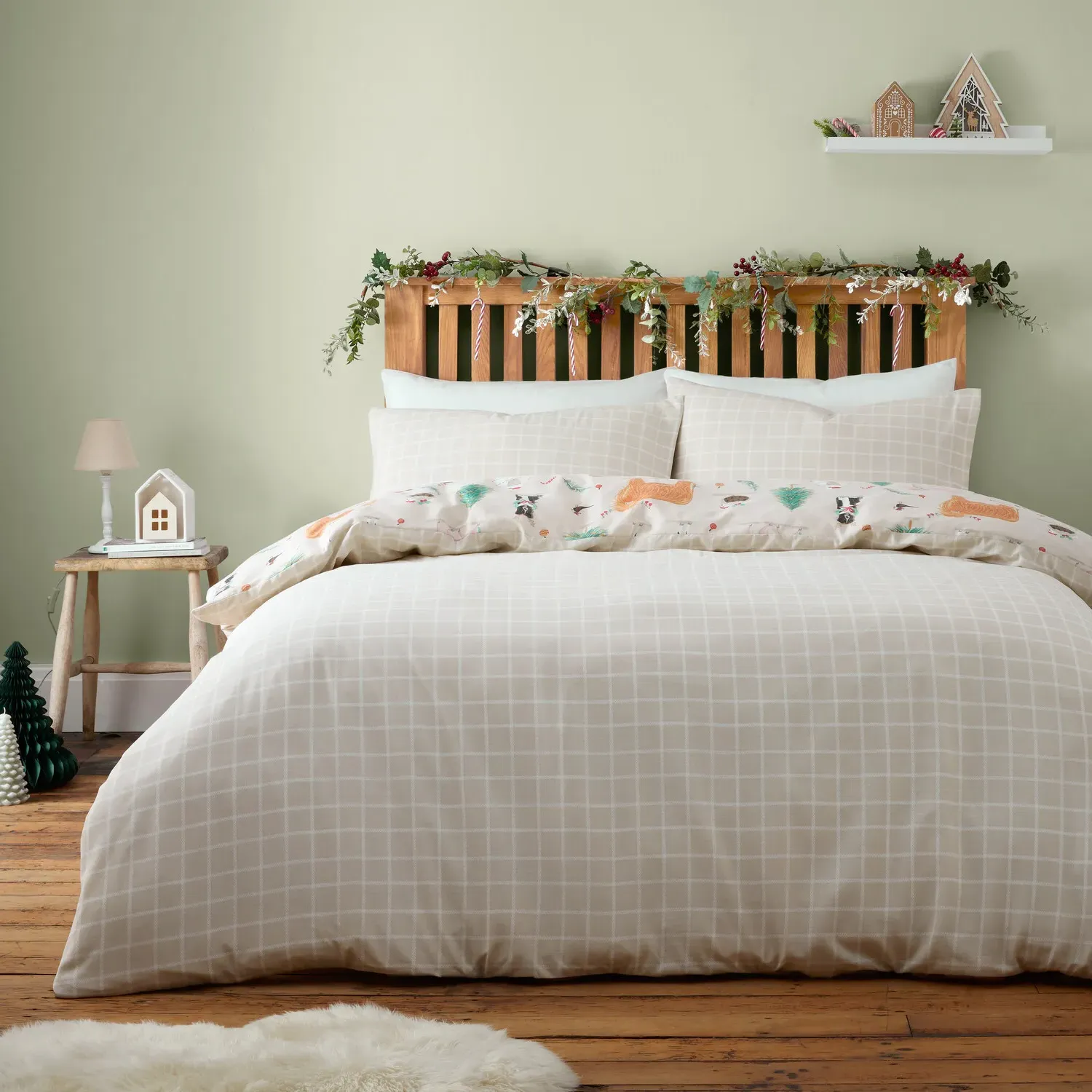 Christmas Farm King Size Duvet Set - Natural