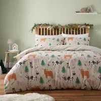Christmas Farm Single Duvet Set - Natural