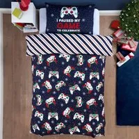 Christmas Gamer Single Duvet Set - Navy