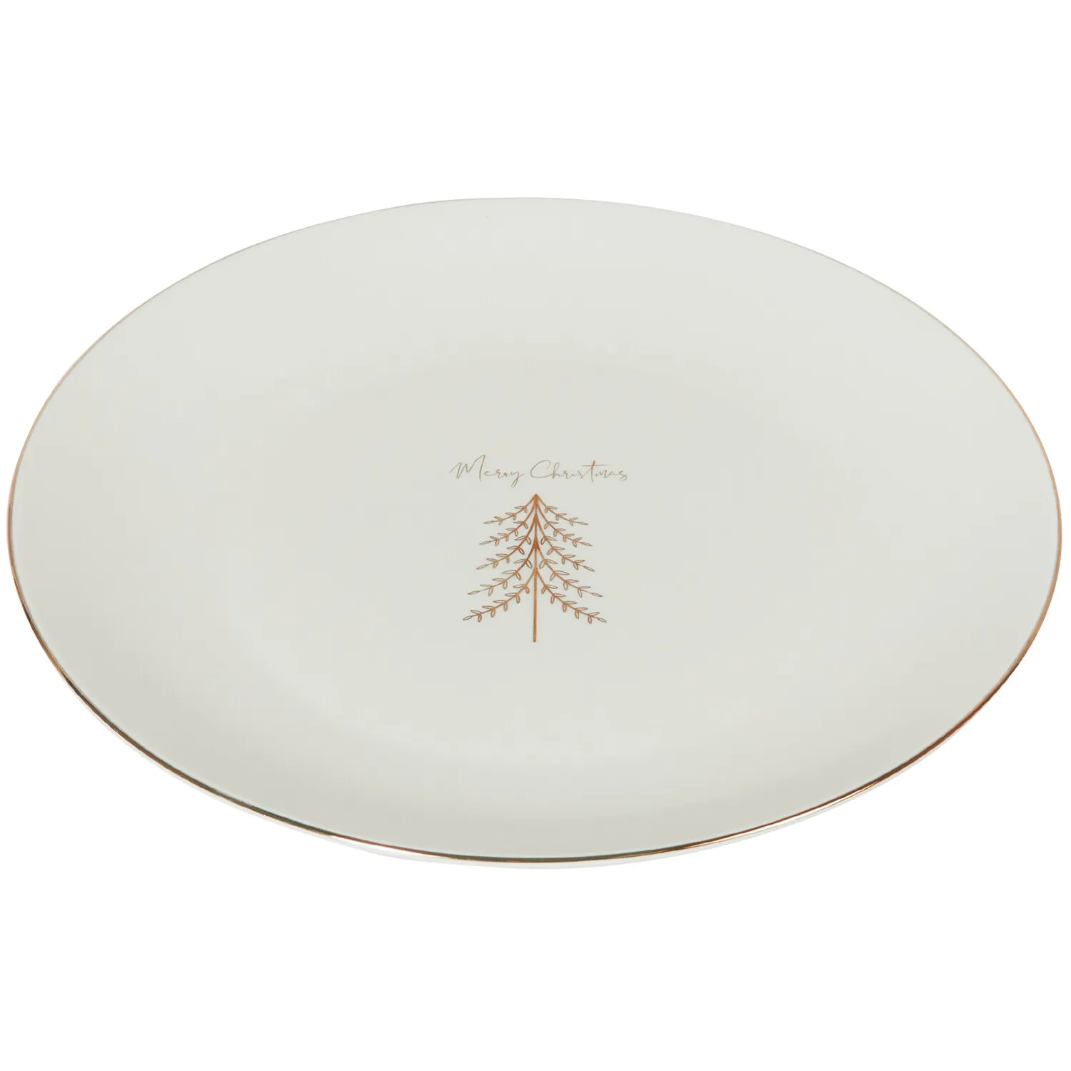 Christmas Pine 10.5 inch Dinner Plate - Gold