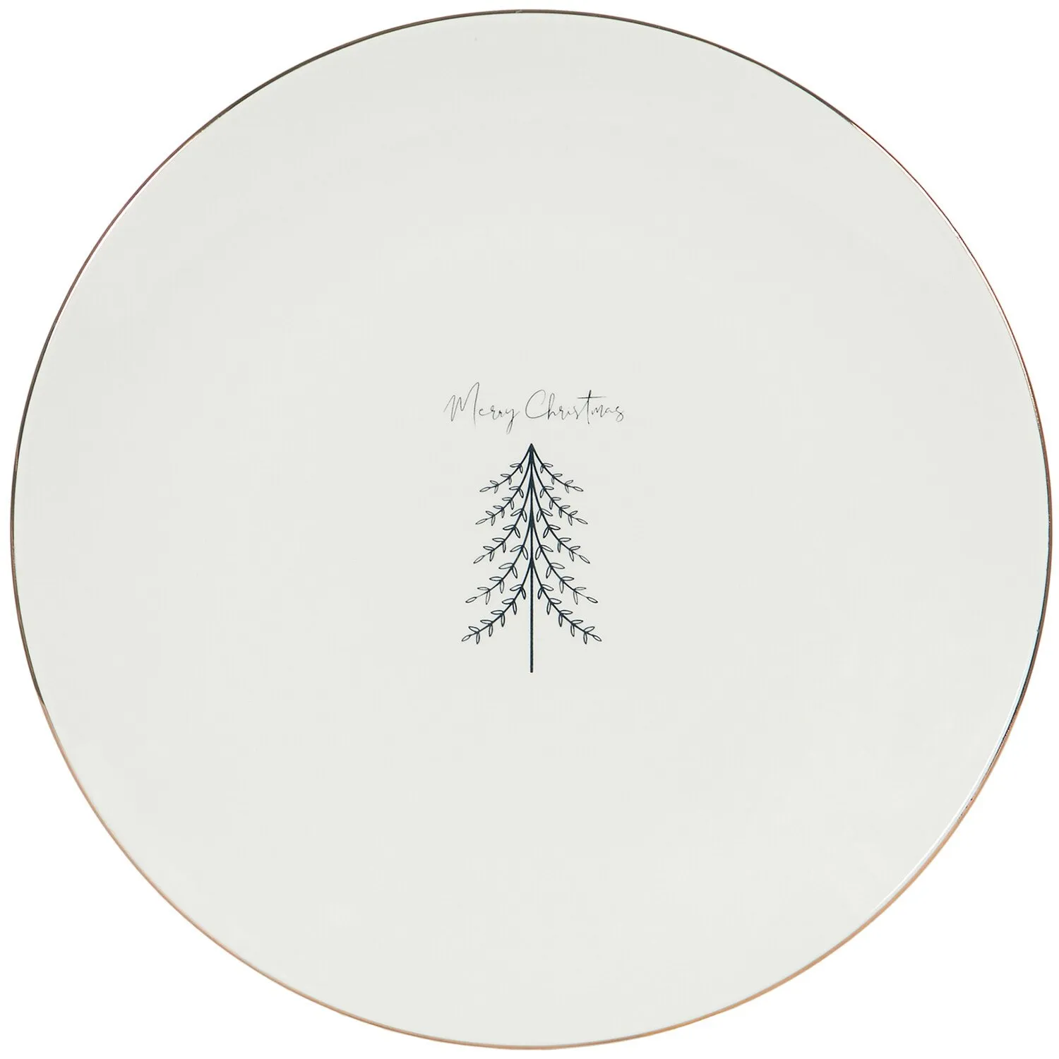 Christmas Pine 10.5 inch Dinner Plate - Gold
