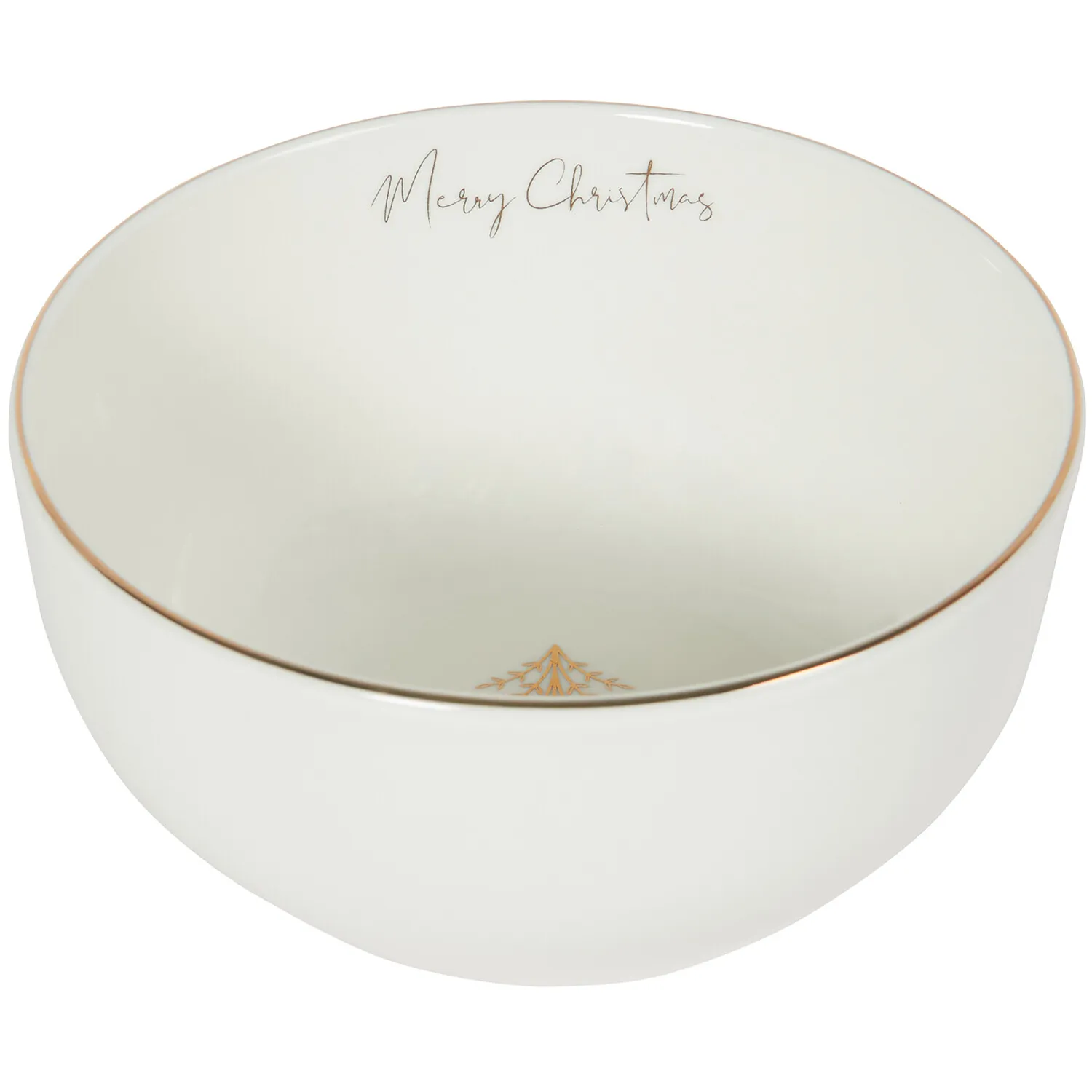 Christmas Pine 5.6 inch Rice Bowl - Gold