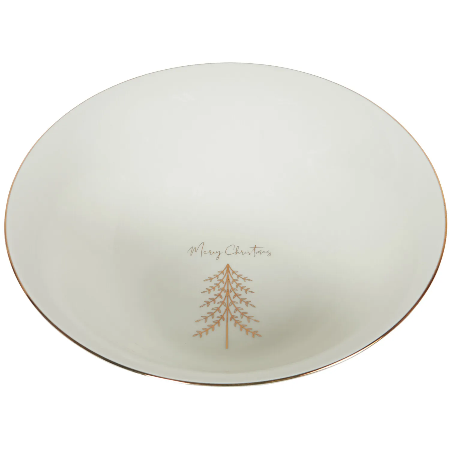 Christmas Pine 9 inch Serving Bowl - Gold