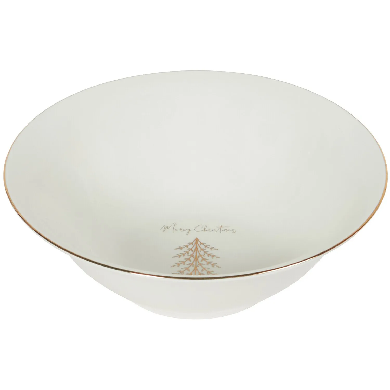 Christmas Pine 9 inch Serving Bowl - Gold