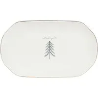 Christmas Pine Oval Platter - Gold