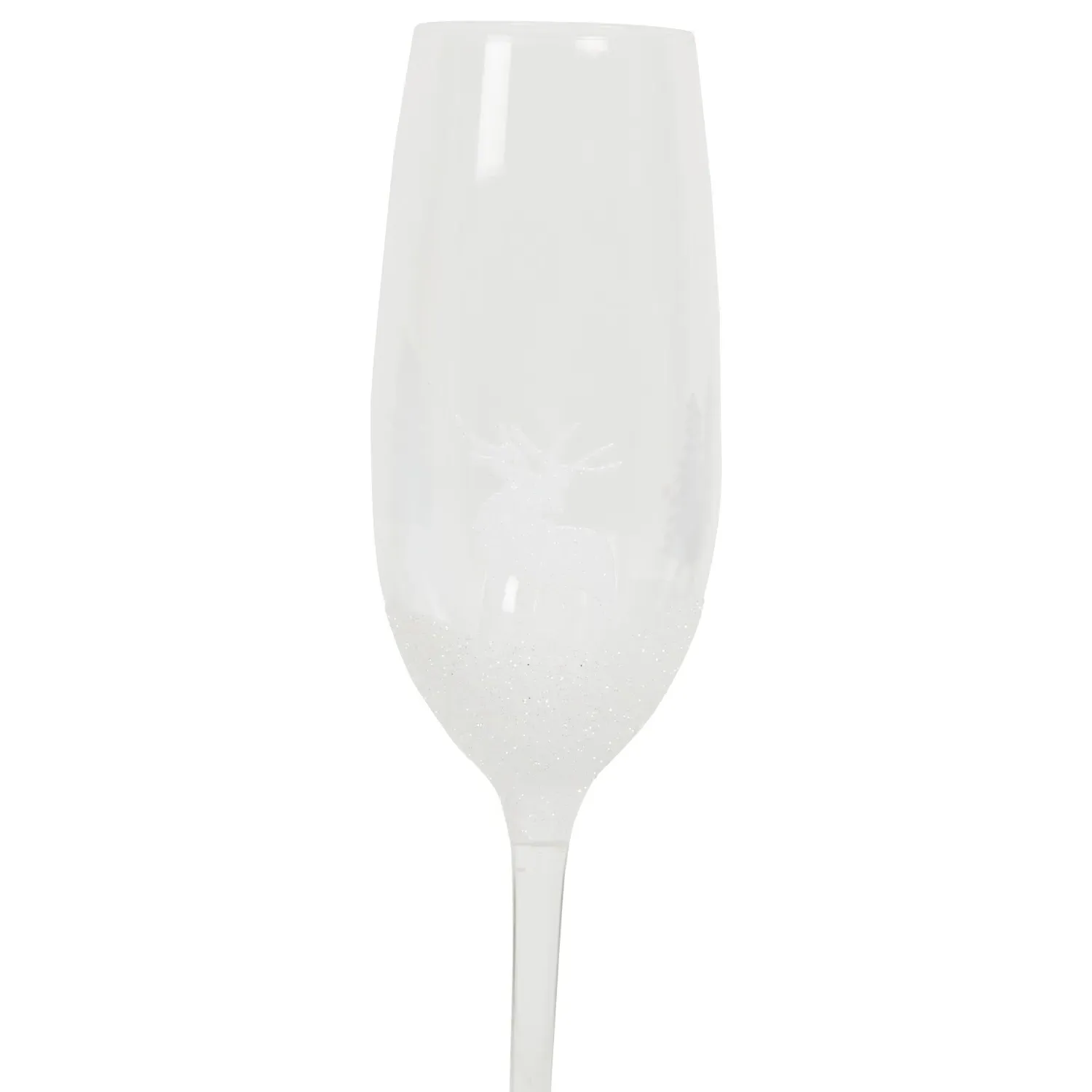 Christmas Scene Champagne Flute 250ml - Clear