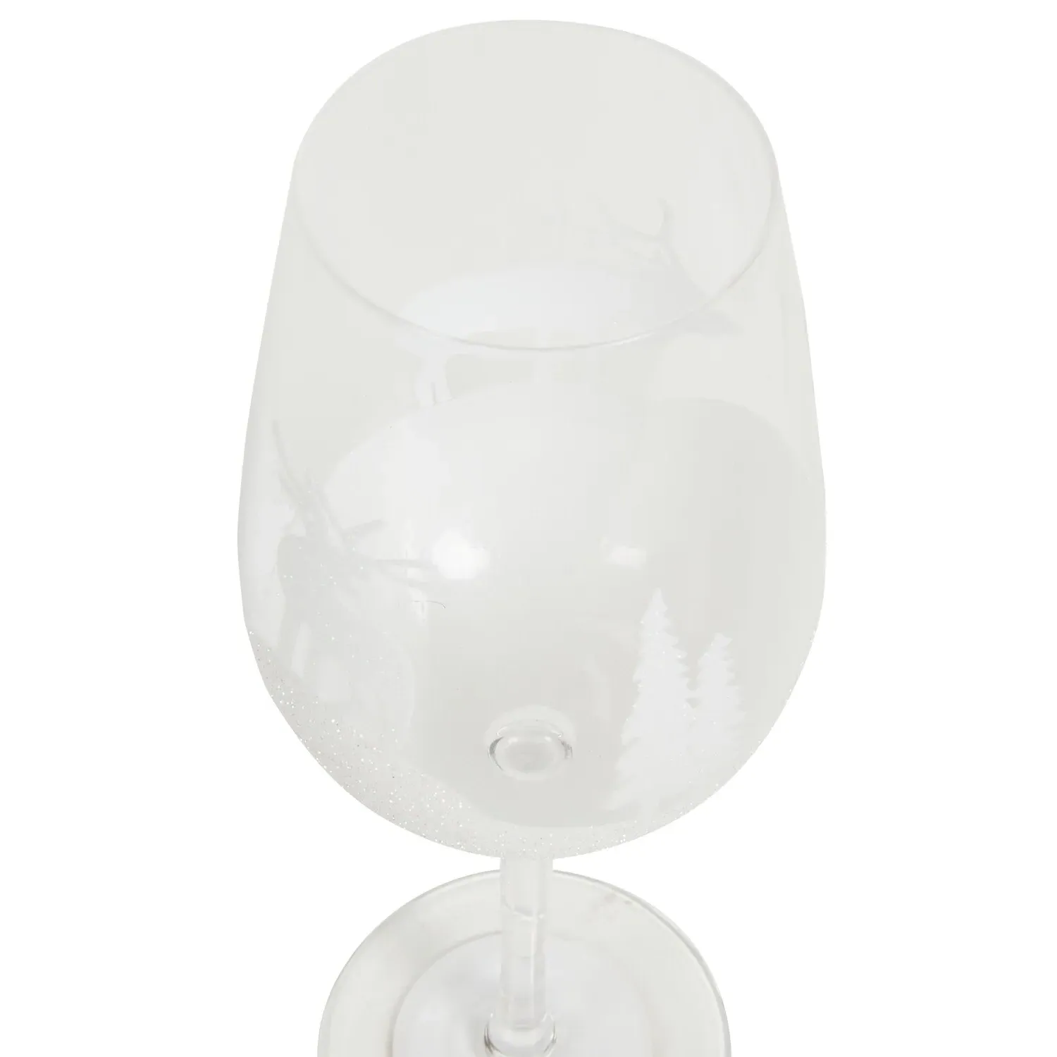 Christmas Scene Wine Glass 470ml - Clear
