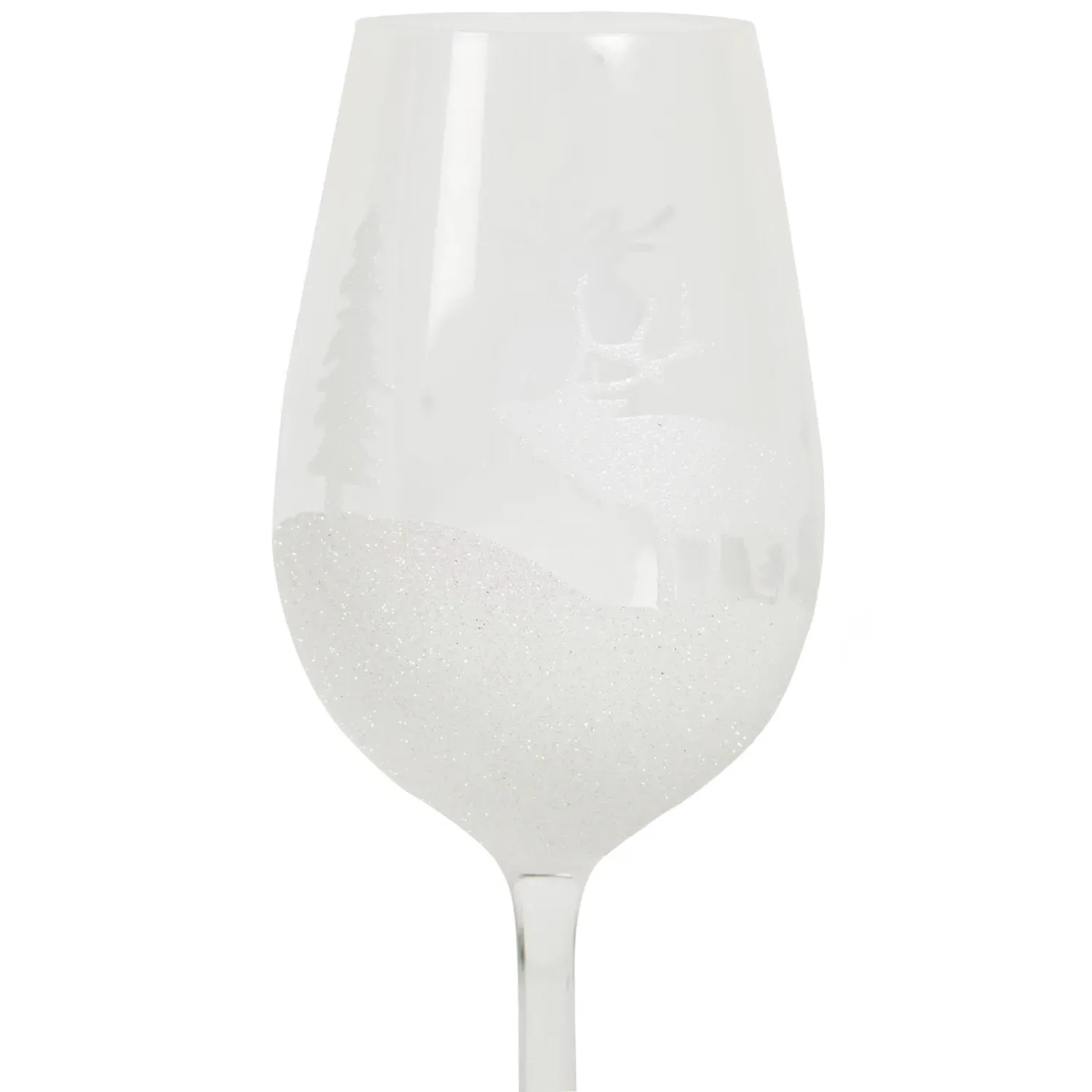Christmas Scene Wine Glass 470ml - Clear