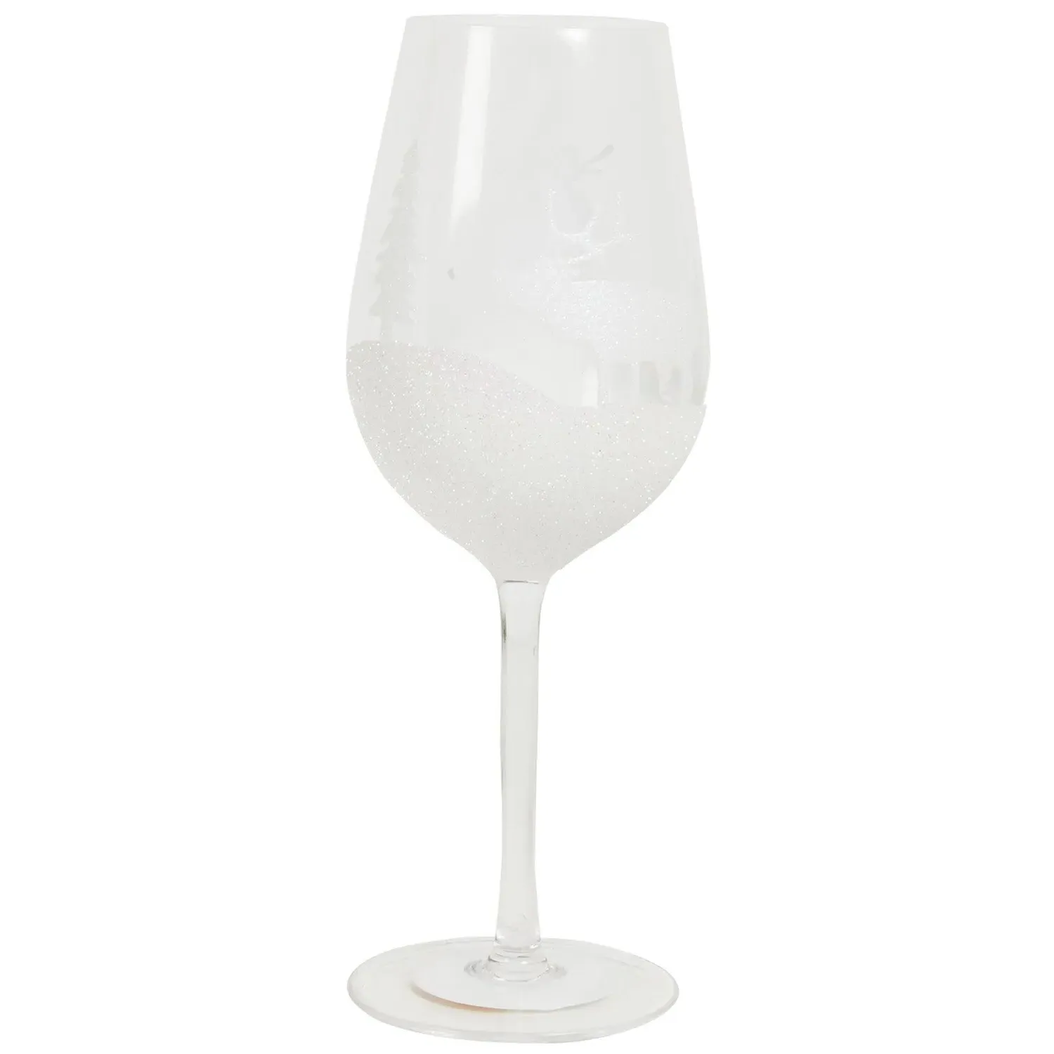 Christmas Scene Wine Glass 470ml - Clear