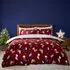 Christmas Stockings Double Duvet Set - Red, Fleece