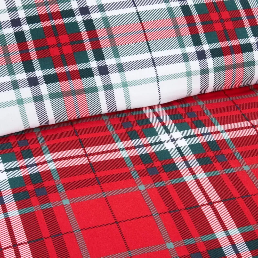 Christmas Tartan Double Duvet Set - Red