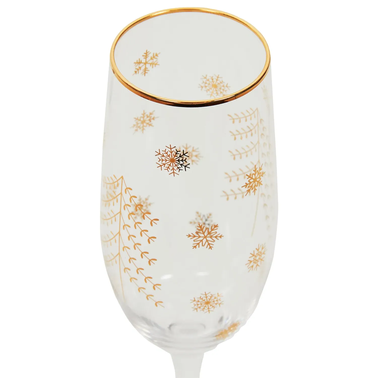 Christmas Tree Champagne Flute 250ml - Gold